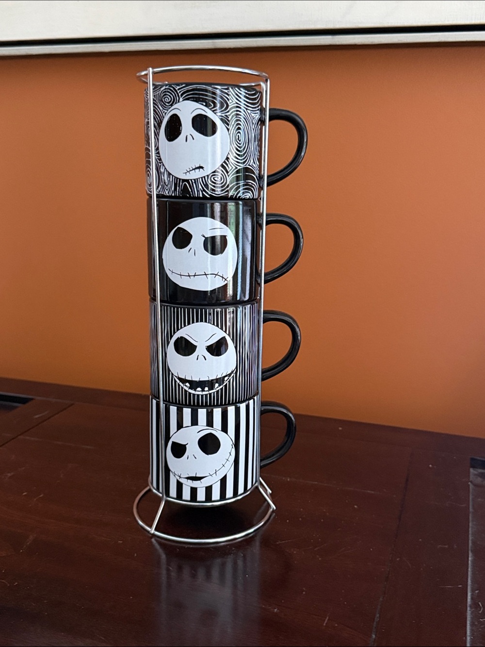 Disney Black and White Jack Skellington Stackable Mug Tower